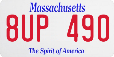 MA license plate 8UP490