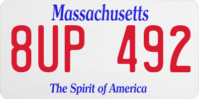 MA license plate 8UP492