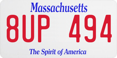 MA license plate 8UP494
