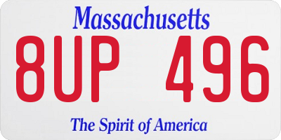 MA license plate 8UP496