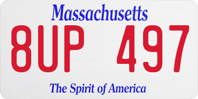MA license plate 8UP497