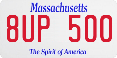 MA license plate 8UP500