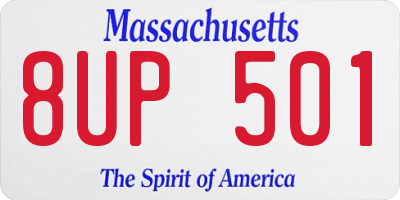 MA license plate 8UP501