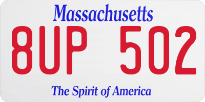 MA license plate 8UP502