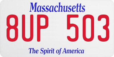 MA license plate 8UP503