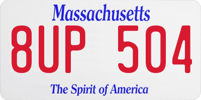 MA license plate 8UP504