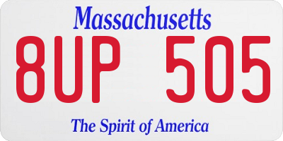 MA license plate 8UP505