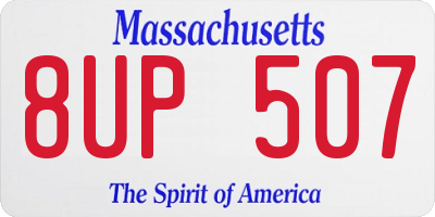 MA license plate 8UP507