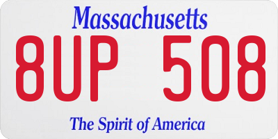 MA license plate 8UP508