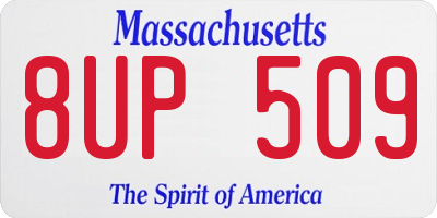 MA license plate 8UP509