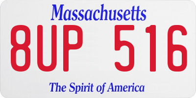 MA license plate 8UP516