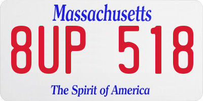 MA license plate 8UP518