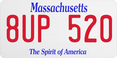 MA license plate 8UP520