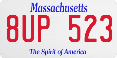 MA license plate 8UP523