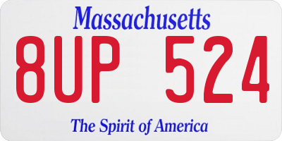 MA license plate 8UP524