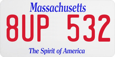 MA license plate 8UP532