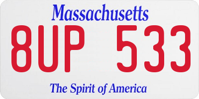 MA license plate 8UP533
