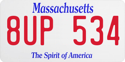 MA license plate 8UP534