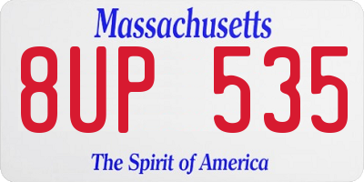 MA license plate 8UP535