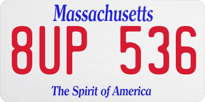 MA license plate 8UP536
