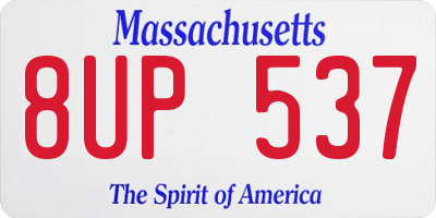 MA license plate 8UP537
