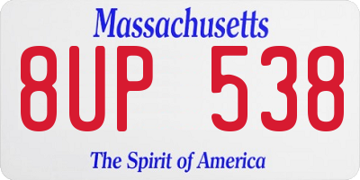 MA license plate 8UP538