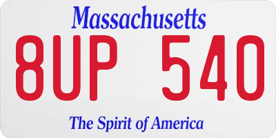 MA license plate 8UP540
