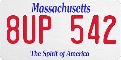 MA license plate 8UP542