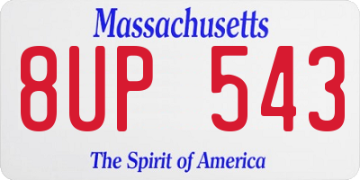 MA license plate 8UP543