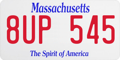 MA license plate 8UP545