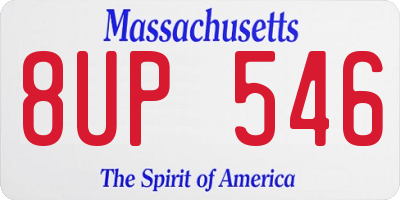 MA license plate 8UP546