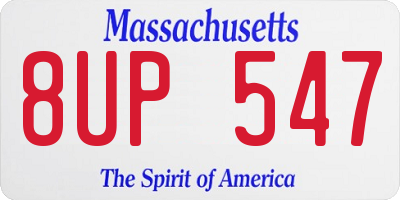 MA license plate 8UP547