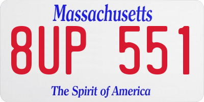 MA license plate 8UP551