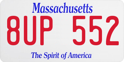 MA license plate 8UP552