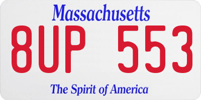 MA license plate 8UP553