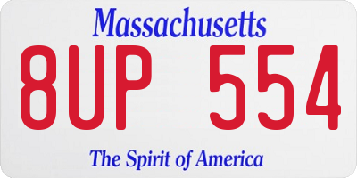 MA license plate 8UP554