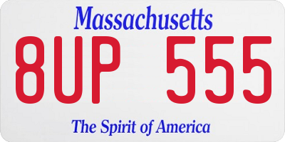 MA license plate 8UP555