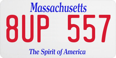 MA license plate 8UP557