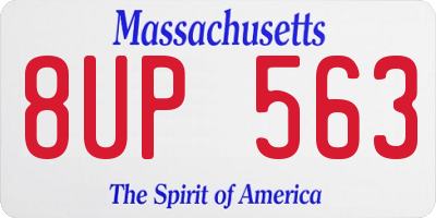 MA license plate 8UP563