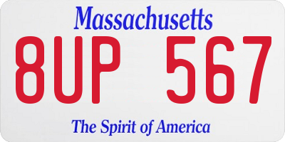 MA license plate 8UP567