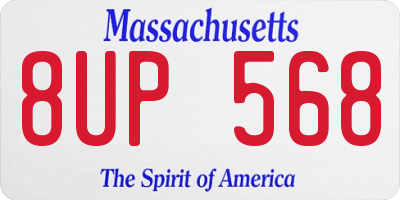 MA license plate 8UP568