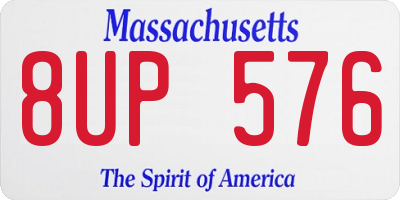 MA license plate 8UP576