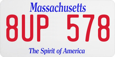 MA license plate 8UP578