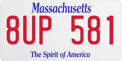 MA license plate 8UP581