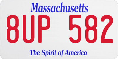 MA license plate 8UP582