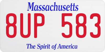 MA license plate 8UP583