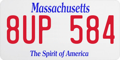 MA license plate 8UP584