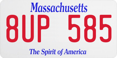 MA license plate 8UP585