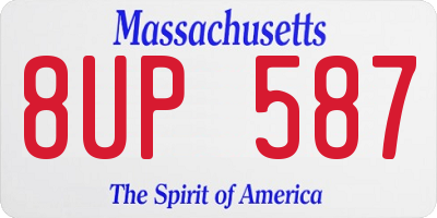 MA license plate 8UP587