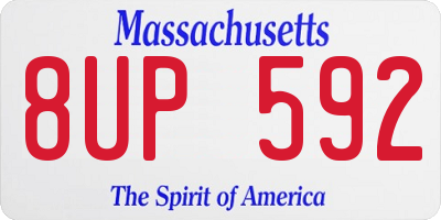 MA license plate 8UP592